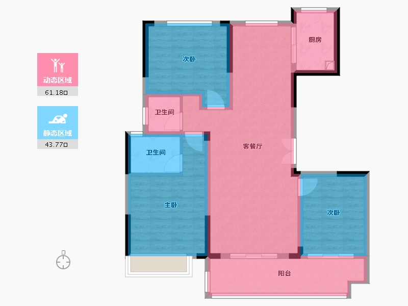 河南省-南阳市-邓州东正颐和府-101.60-户型库-动静分区