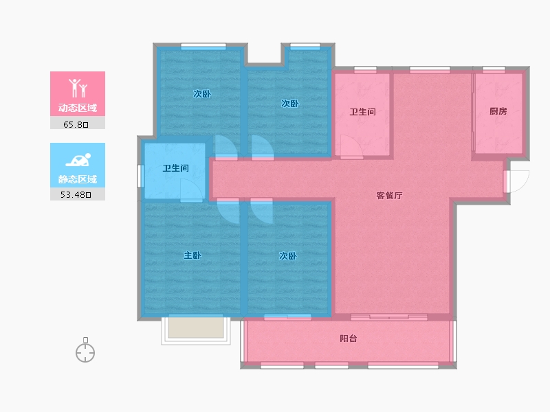 安徽省-合肥市-滨湖沁园C区-121.00-户型库-动静分区