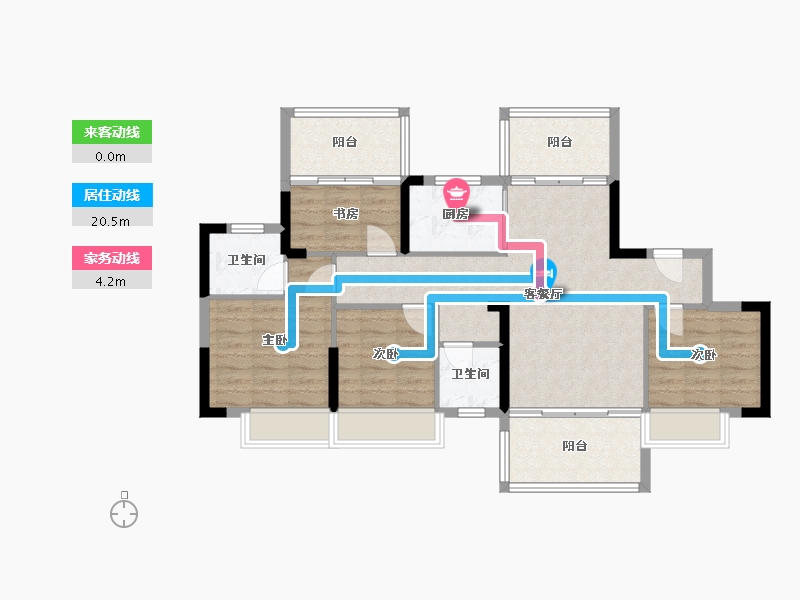 湖南省-郴州市-皇庭-90.57-户型库-动静线