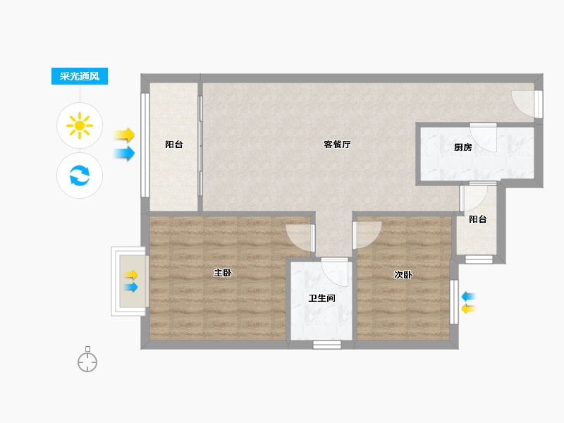 四川省-成都市-锦都馨苑-二期-65.03-户型库-采光通风