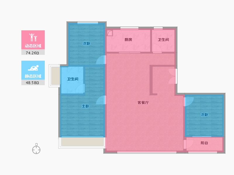 陕西省-西安市-云玺领峰-112.00-户型库-动静分区