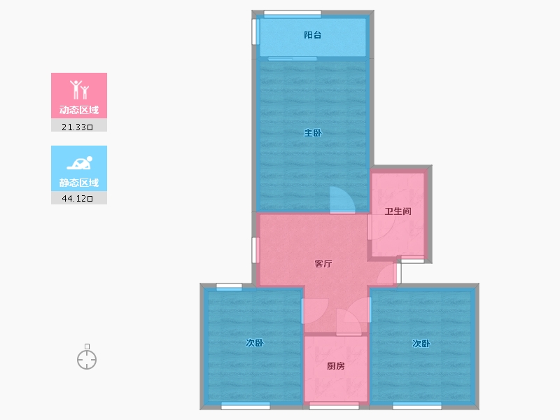 上海-上海市-宝林三村-59.20-户型库-动静分区