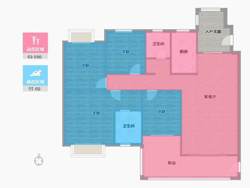 贵州省-贵阳市-世纪城-117.60-户型库-动静分区