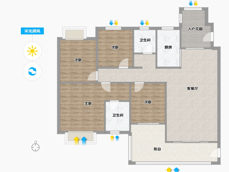 贵州省-贵阳市-世纪城-117.60-户型库-采光通风