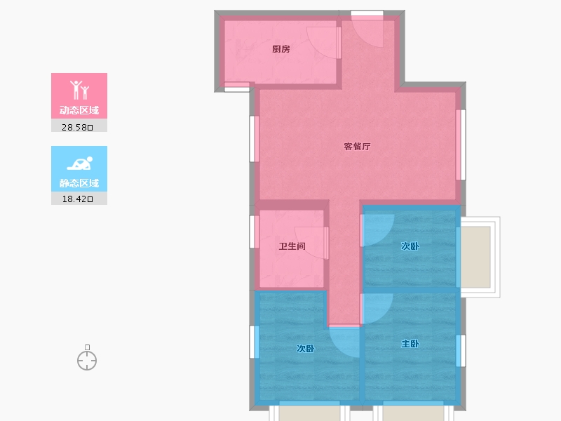 香港特别行政区-东区-新翠花園-48.30-户型库-动静分区