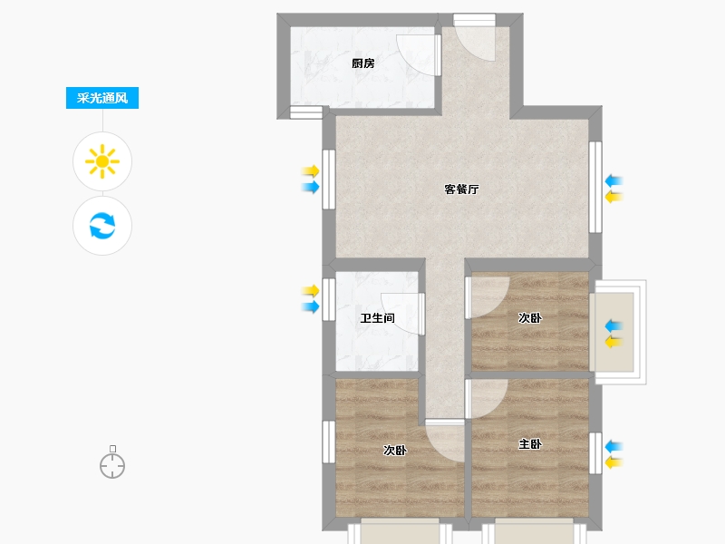 香港特别行政区-东区-新翠花園-48.30-户型库-采光通风