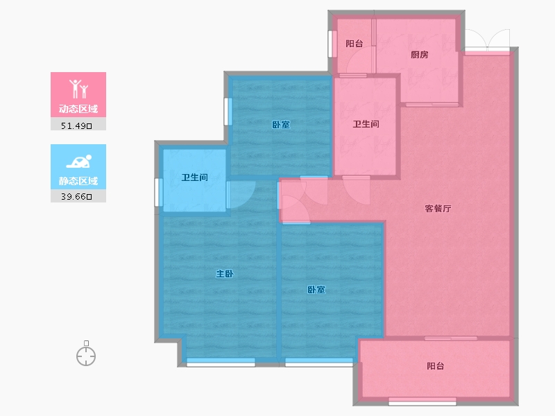 四川省-成都市-怡心湖岸-73.60-户型库-动静分区