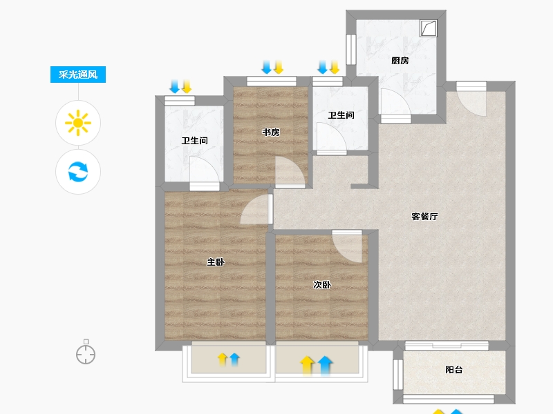 天津-天津市-西派国印-71.00-户型库-采光通风