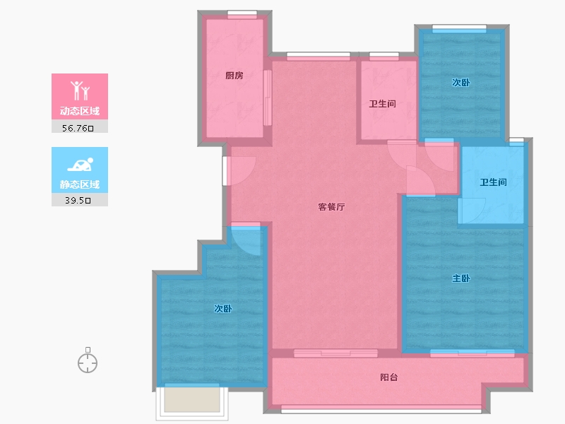 江西省-宜春市-华亭壹号-86.40-户型库-动静分区