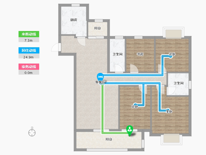 湖北省-咸宁市-东方御府-112.00-户型库-动静线