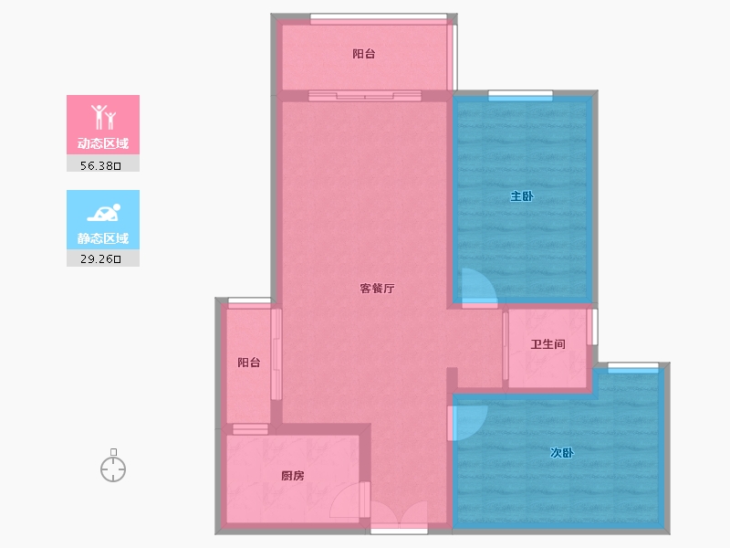 甘肃省-临夏回族自治州-盛苑小区-87.76-户型库-动静分区