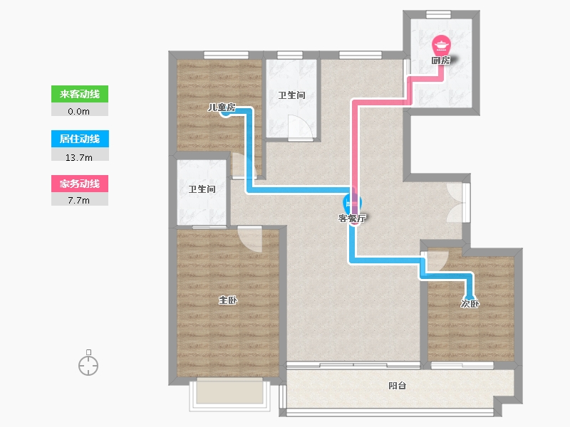 山东省-潍坊市-临朐恒信城投伯爵公馆-104.97-户型库-动静线