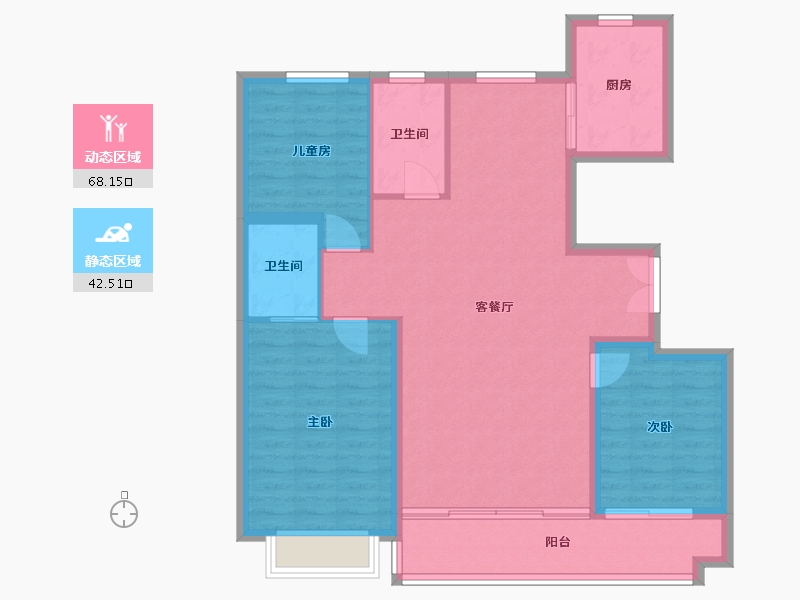 山东省-潍坊市-临朐恒信城投伯爵公馆-104.97-户型库-动静分区