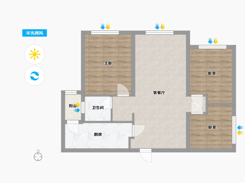 甘肃省-兰州市-中海寰宇天下-98.00-户型库-采光通风