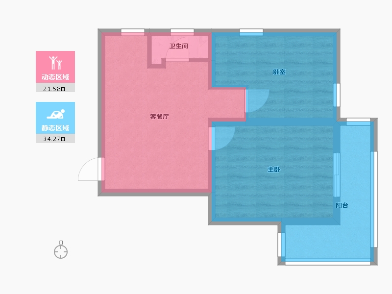 上海-上海市-真如西村-48.05-户型库-动静分区