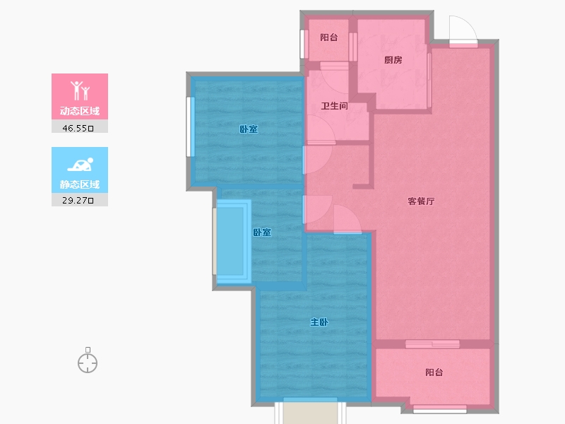 重庆-重庆市-万科四季花城-2期-71.00-户型库-动静分区