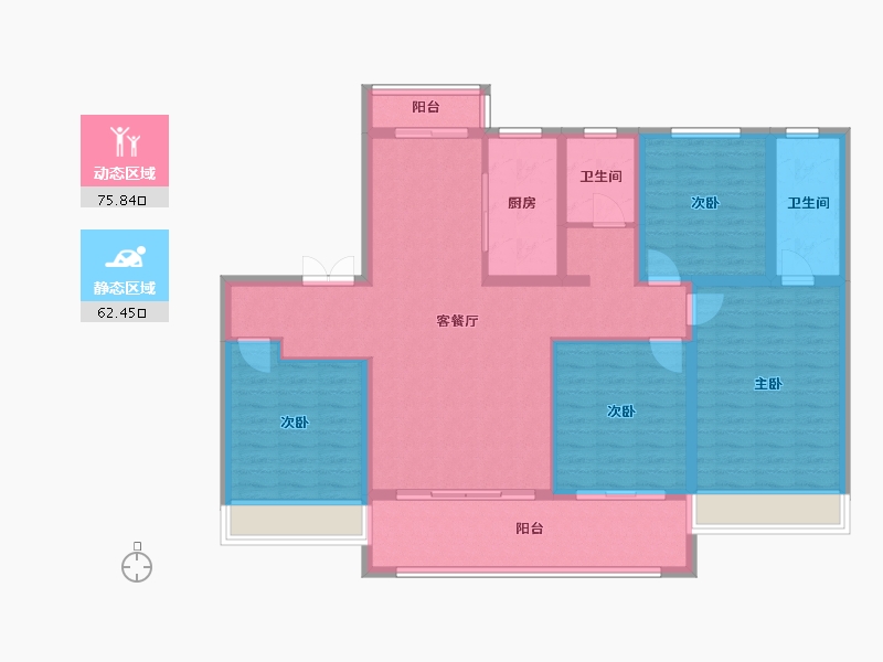 河南省-安阳市-绿城国际-124.51-户型库-动静分区