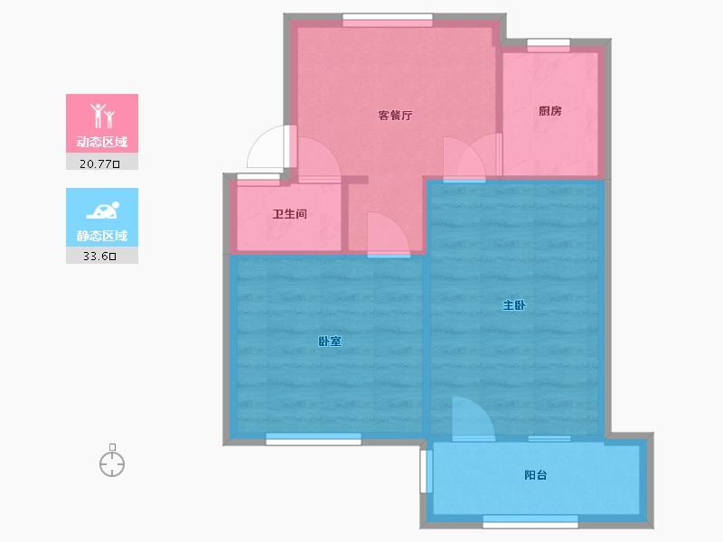 浙江省-金华市-华电新村-53.24-户型库-动静分区