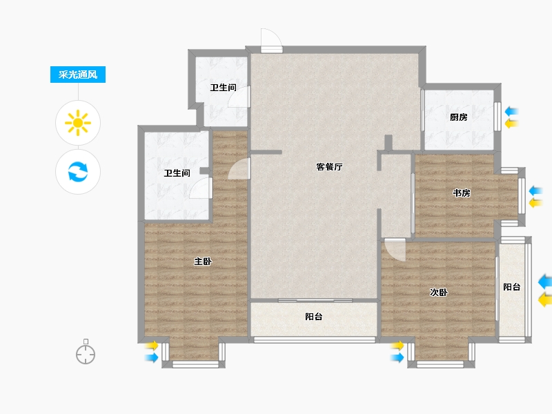 福建省-福州市-融侨锦江-A区-130.00-户型库-采光通风