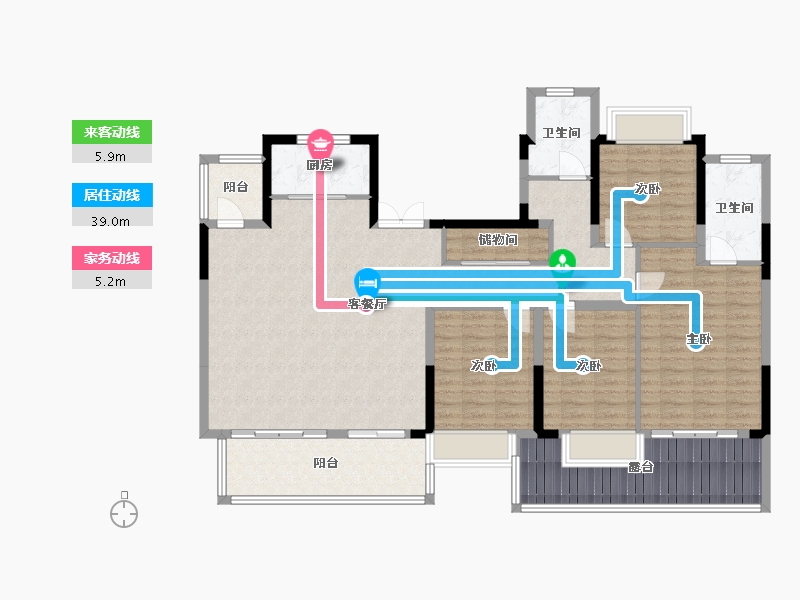 安徽省-蚌埠市-鼎元学府-142.40-户型库-动静线