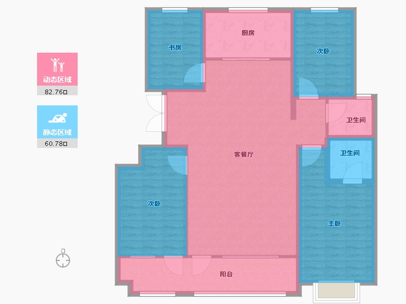 山东省-滨州市-恒信大都会-130.40-户型库-动静分区