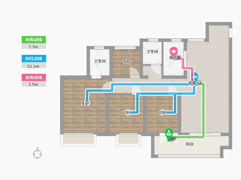 江苏省-盐城市-绿地香港理想城-103.20-户型库-动静线