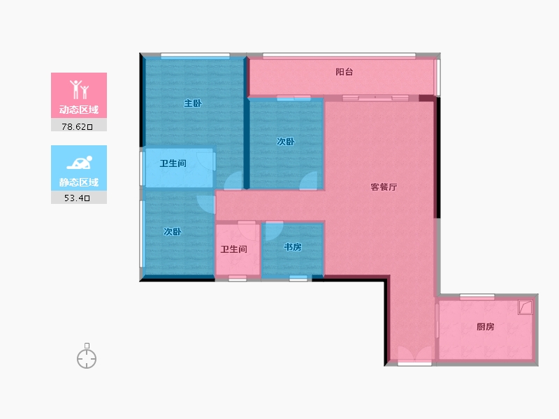 贵州省-贵阳市-中天未来方舟F7组团-120.00-户型库-动静分区