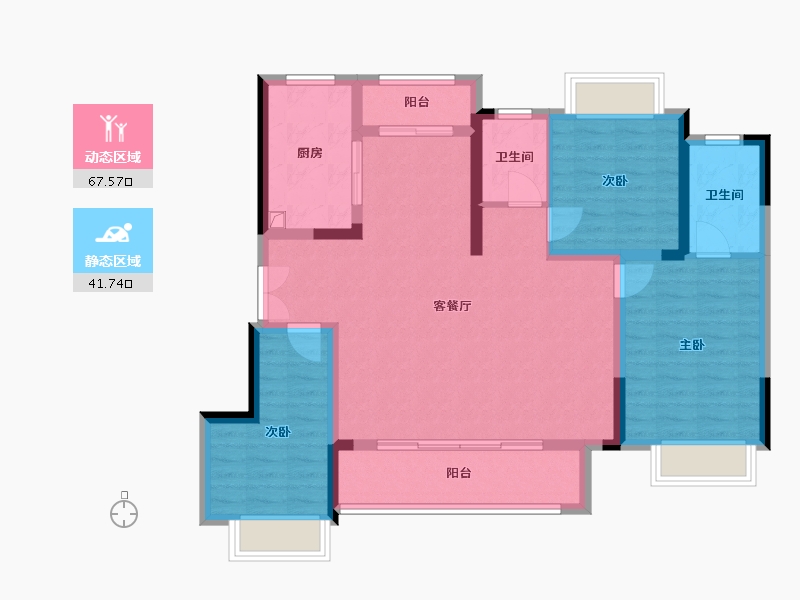 重庆-重庆市-中建清能悦和城-103.00-户型库-动静分区