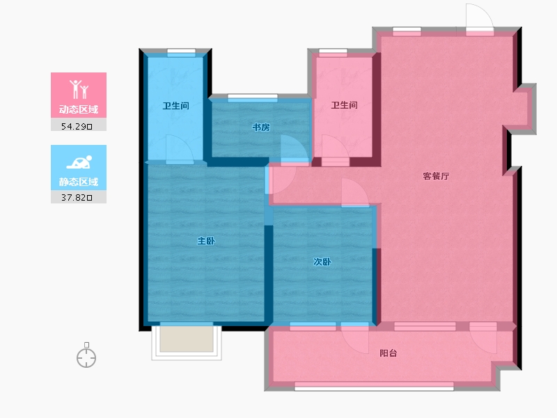 山东省-威海市-正弘云庭壹号-98.00-户型库-动静分区