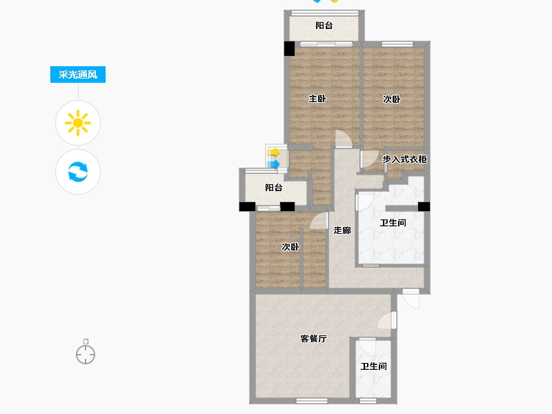 湖北省-武汉市-九龙井小区-104.80-户型库-采光通风