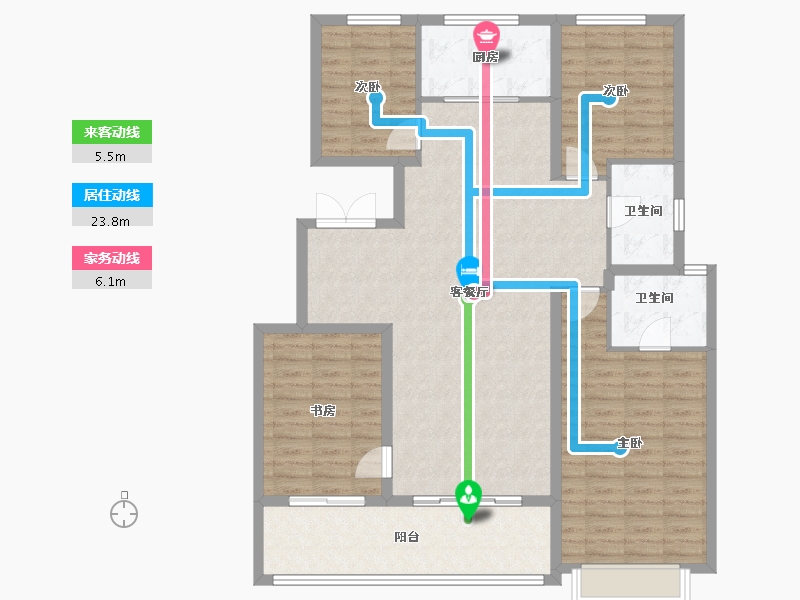 陕西省-西安市-融创东方宸院-135.20-户型库-动静线