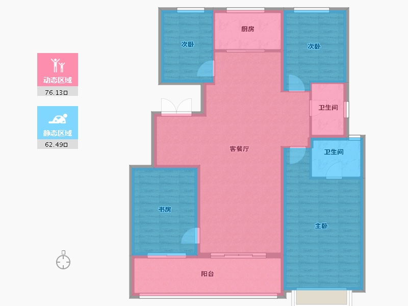 陕西省-西安市-融创东方宸院-135.20-户型库-动静分区