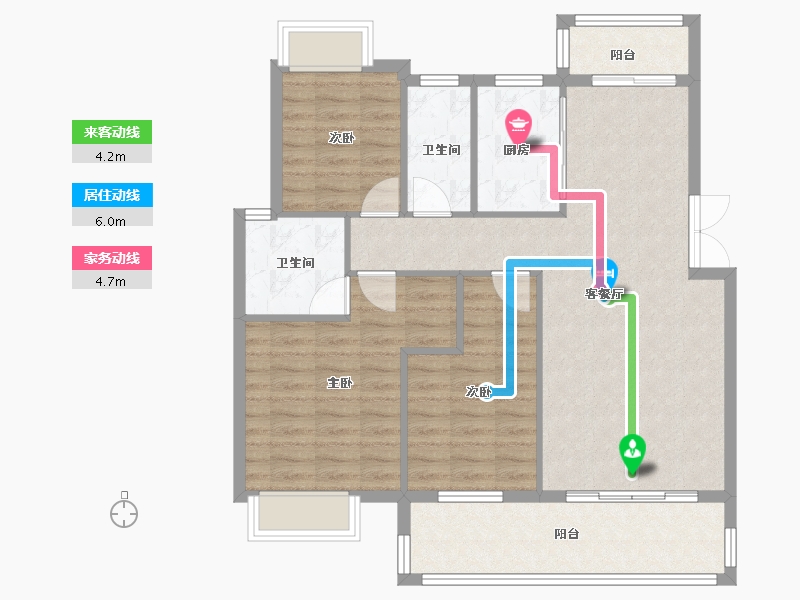 江西省-九江市-龙城壹品小区-94.86-户型库-动静线