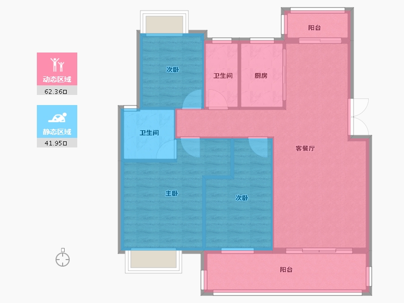 江西省-九江市-龙城壹品小区-94.86-户型库-动静分区