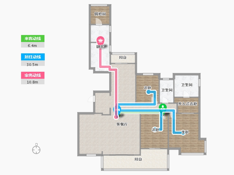 江苏省-苏州市-万科瀚庭-155.20-户型库-动静线