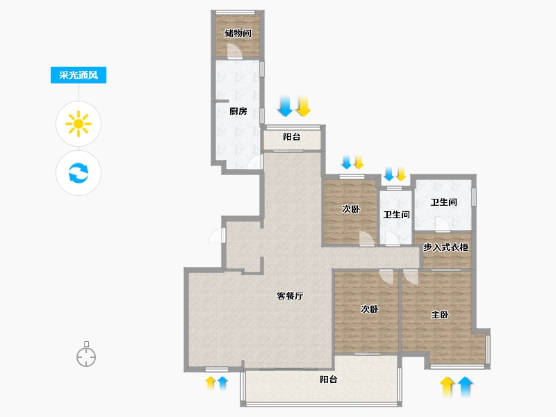 江苏省-苏州市-万科瀚庭-155.20-户型库-采光通风