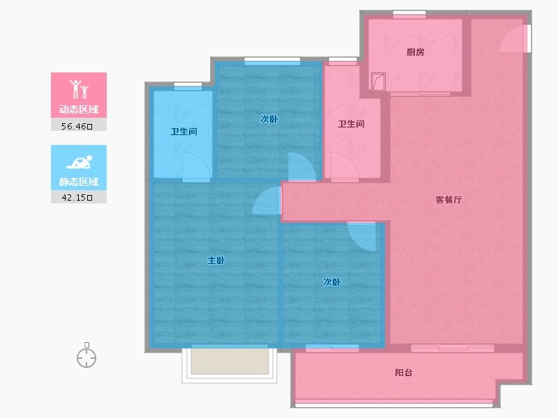 湖北省-黄石市-中梁滨江壹号-89.00-户型库-动静分区