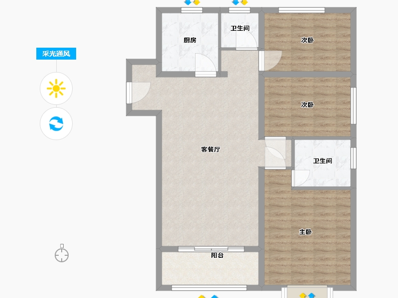 河北省-邢台市-金科和院-95.00-户型库-采光通风