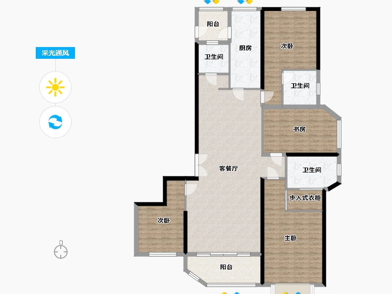 湖南省-长沙市-富兴世界金融中心-143.81-户型库-采光通风