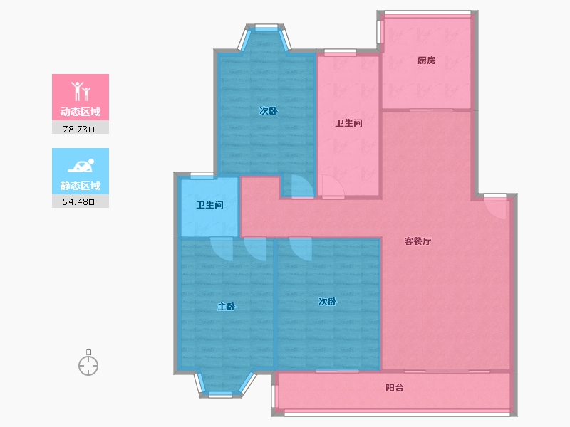 江苏省-南京市-宁电馨苑(兴民北路)-109.35-户型库-动静分区