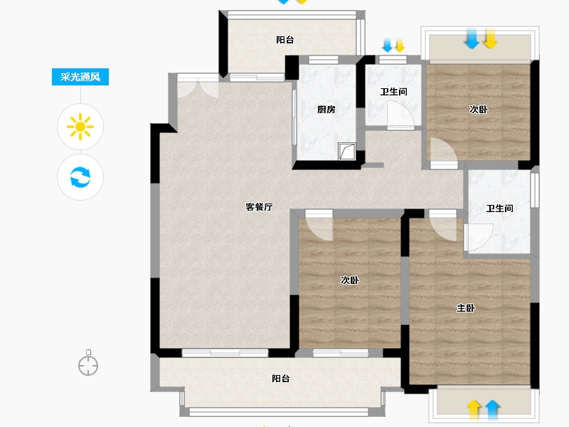 河南省-信阳市-东方府-99.00-户型库-采光通风