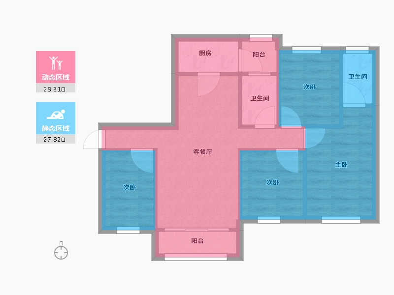 广东省-佛山市-容桂右里-102.00-户型库-动静分区