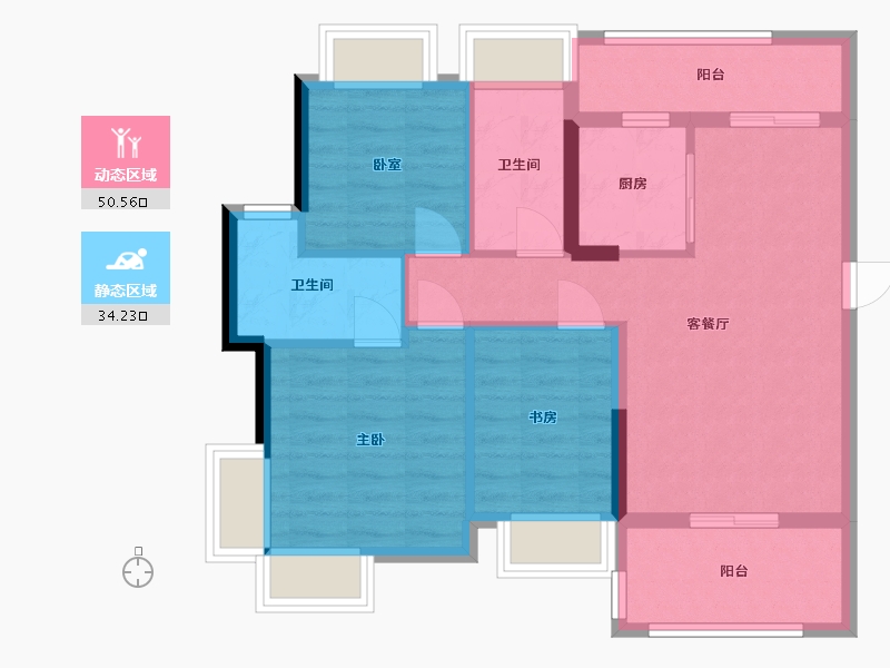 广东省-珠海市-珠光锦程华园-79.00-户型库-动静分区