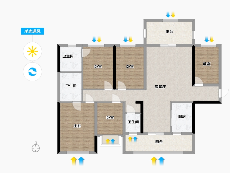 广西壮族自治区-河池市-江山府-148.00-户型库-采光通风