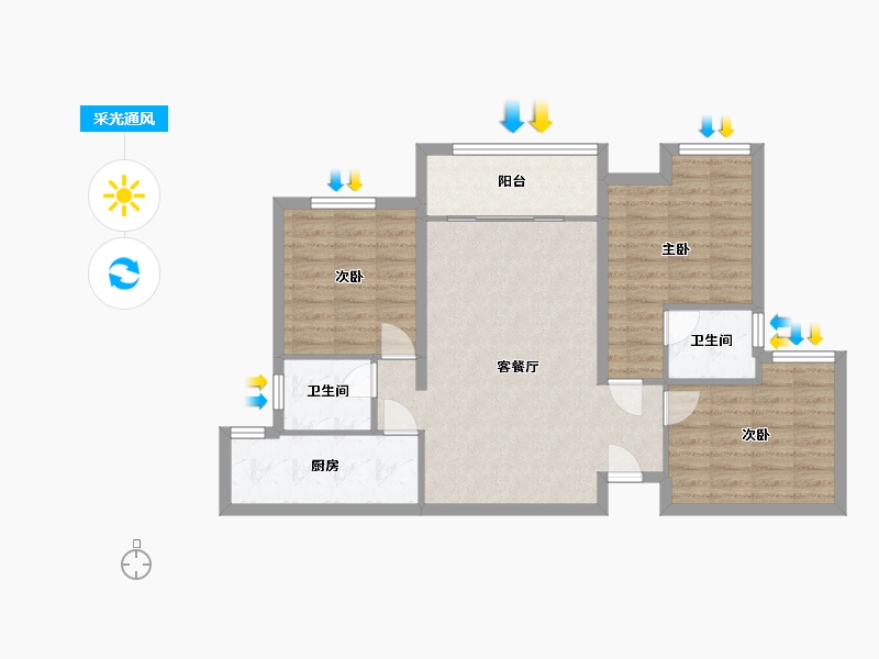 河南省-安阳市-大市庄小区-104.00-户型库-采光通风