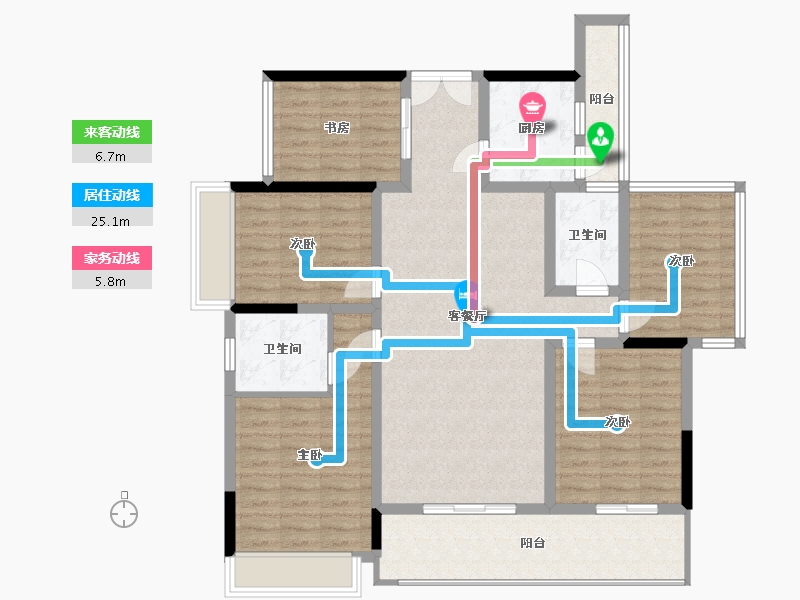 广西壮族自治区-玉林市-安美景城桔子郡-108.35-户型库-动静线