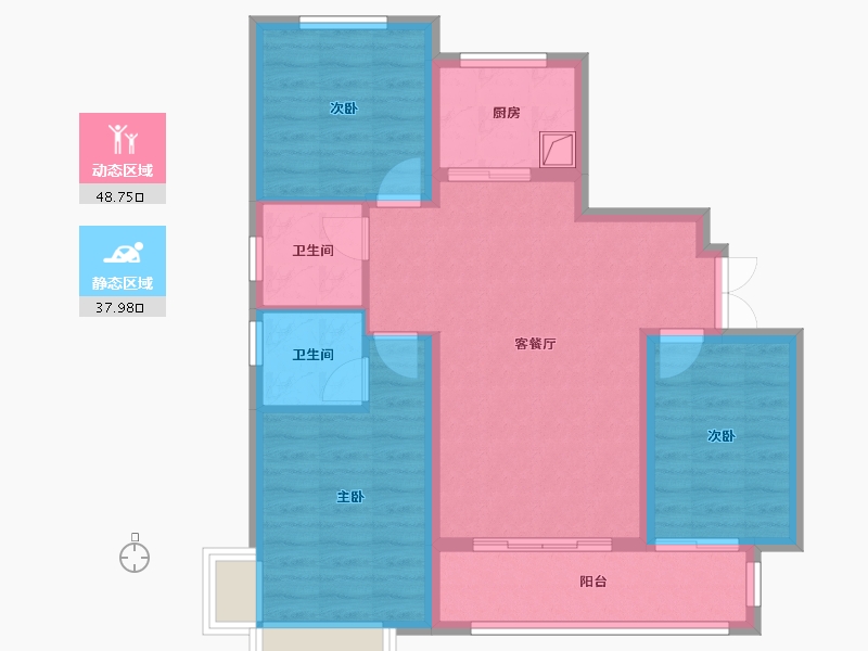 河北省-沧州市-荣盛君兰苑-94.40-户型库-动静分区