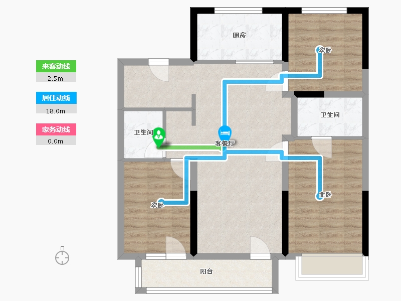 吉林省-长春市-万科公园都会-93.60-户型库-动静线