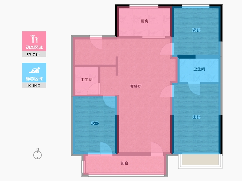 吉林省-长春市-万科公园都会-93.60-户型库-动静分区