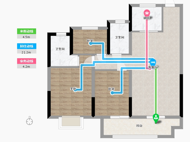 安徽省-亳州市-三巽铂悦府-83.20-户型库-动静线